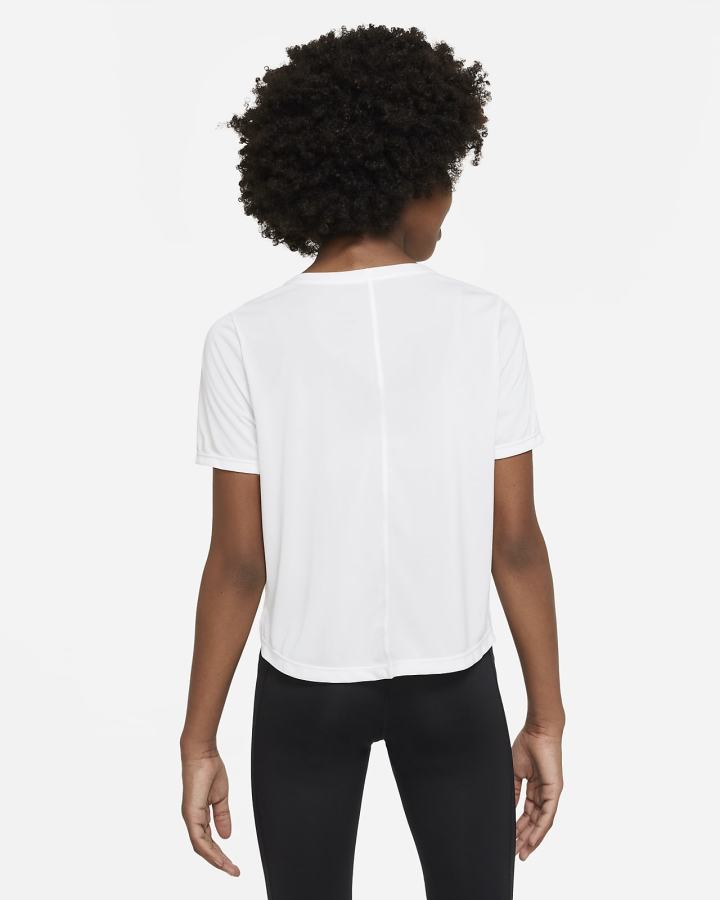 Camiseta Nike Pro Dri-FIT One Kids Top Niña Blancas Negras | INQKB-2875