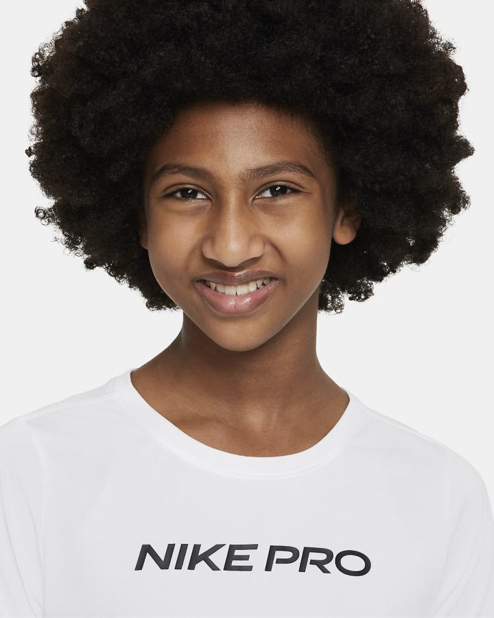 Camiseta Nike Pro Dri-FIT One Kids Top Niña Blancas Negras | INQKB-2875