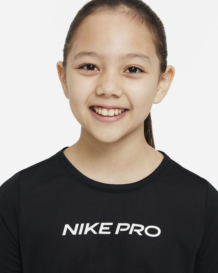 Camiseta Nike Pro Dri-FIT One Kids Top Niña Negras Blancas | VOLJY-2839