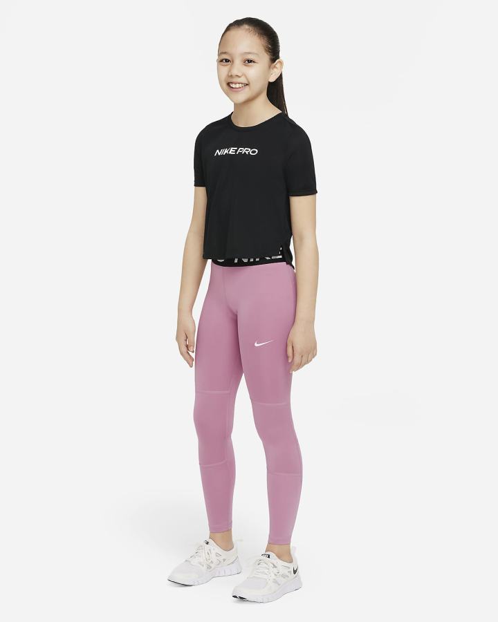 Camiseta Nike Pro Dri-FIT One Kids Top Niña Negras Blancas | VOLJY-2839