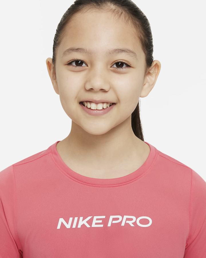 Camiseta Nike Pro Dri-FIT One Kids Top Niña Rosas Azules Blancas | YHBNK-4826