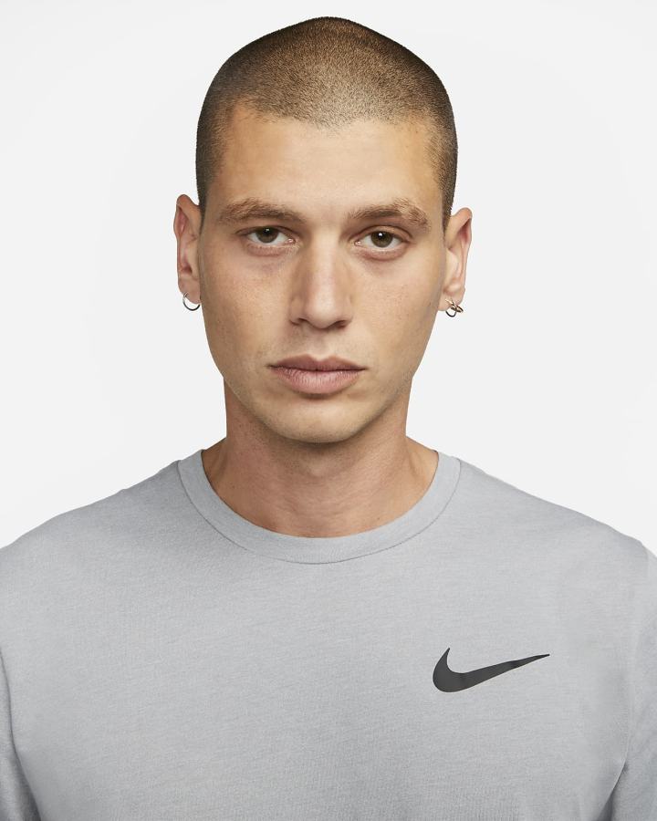 Camiseta Nike Pro Dri-FIT Short-Sleeve Top Hombre Gris Negras | ZMNPW-4726