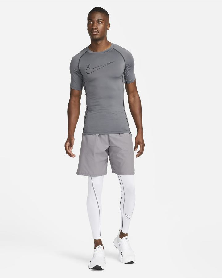 Camiseta Nike Pro Dri-FIT Tight Fit Short-Sleeve Top Hombre Gris Negras | EWCGK-4695