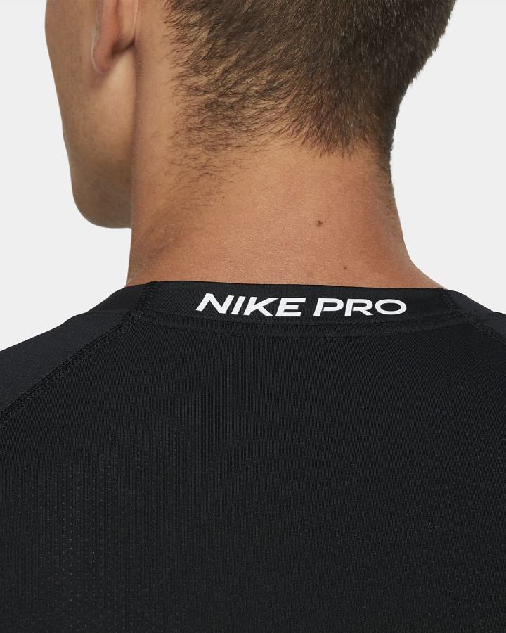 Camiseta Nike Pro Dri-FIT Tight Fit Short-Sleeve Top Hombre Negras Blancas | MYBFL-5802