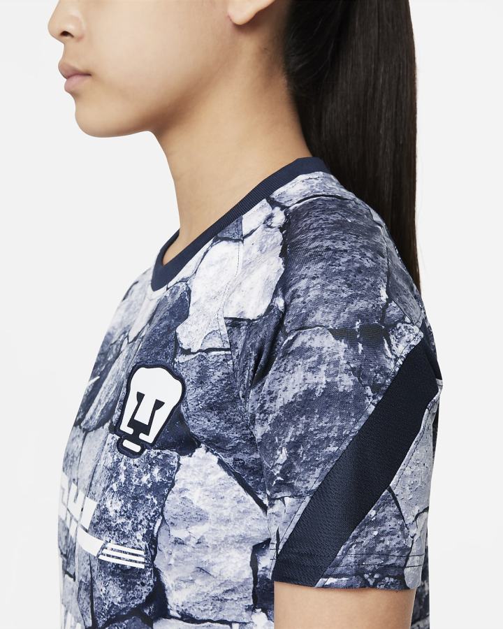 Camiseta Nike Pumas UNAM Kids Dri-FIT Pre-Match Soccer Top Niña Blancas Obsidian | SMGOD-8163