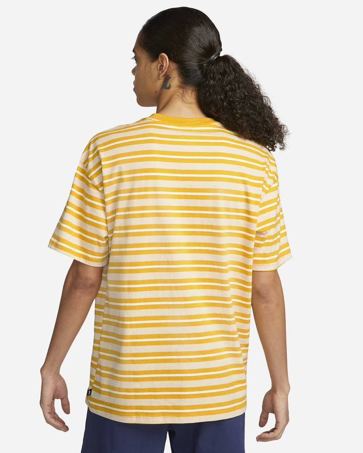 Camiseta Nike SB A Rayas Skate Hombre Amarillo | EFDRI-5463