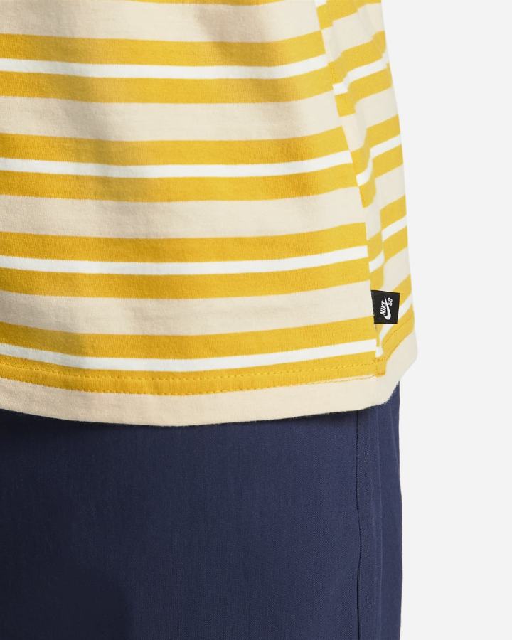 Camiseta Nike SB A Rayas Skate Hombre Amarillo | EFDRI-5463