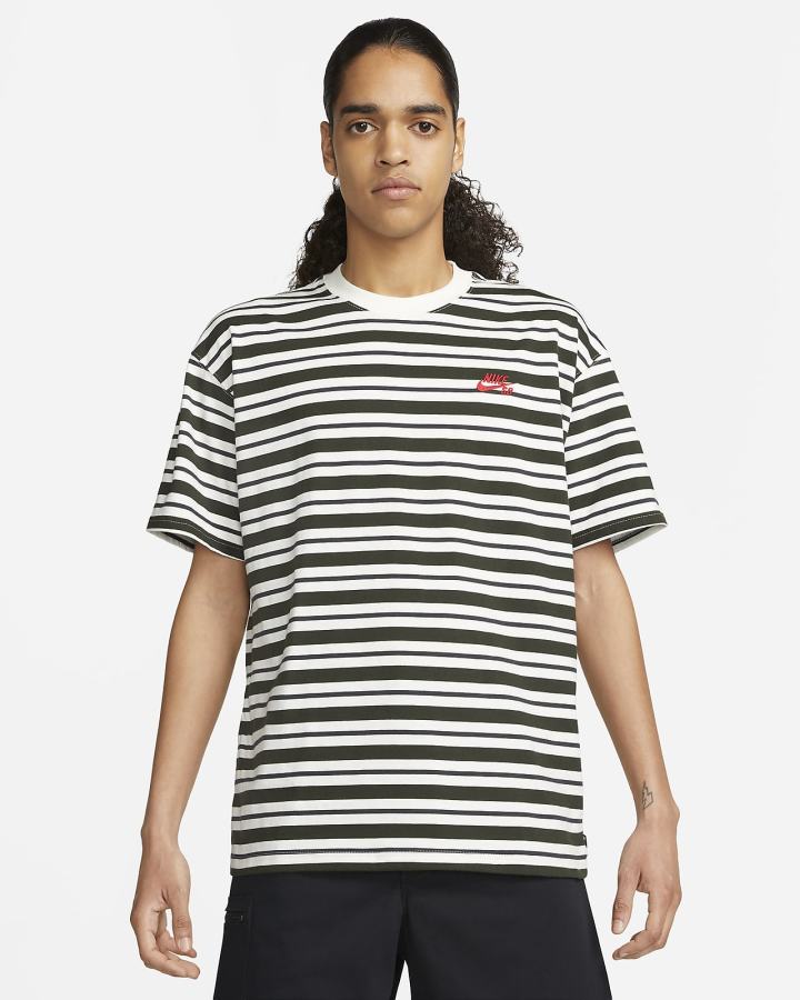 Camiseta Nike SB A Rayas Skate Hombre Gris Oscuro | SHEJM-6789