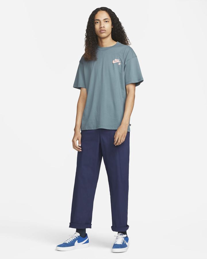 Camiseta Nike SB Skate Hombre Gris Verde | LTJIC-5208