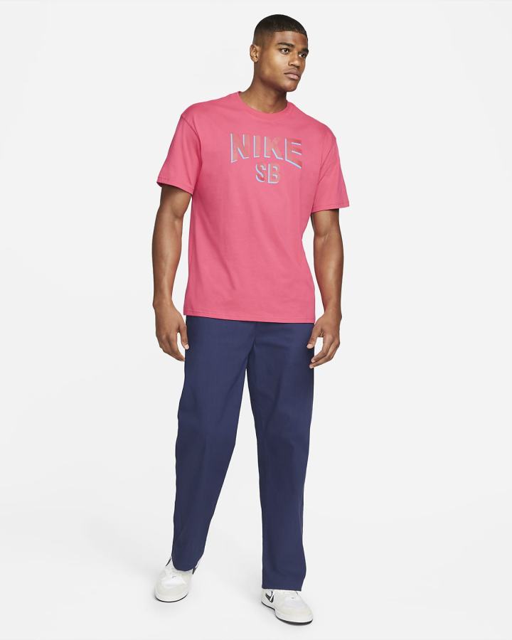 Camiseta Nike SB Skate Hombre Rosas | QABXK-6234