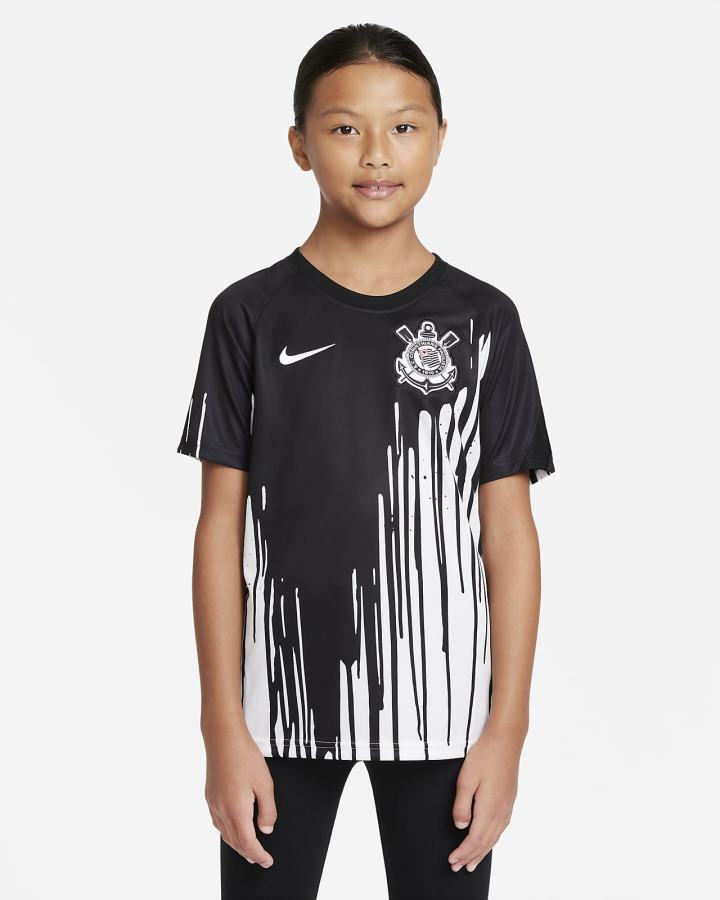 Camiseta Nike S.C. Corinthians Kids Dri-FIT Pre-Match Soccer Top Niño Blancas Negras Blancas | ZWFYO-2869