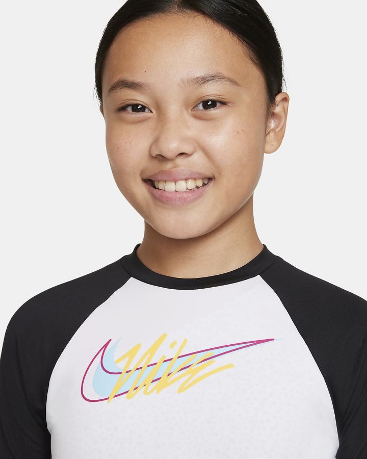Camiseta Nike Script Logo Kids Short-Sleeve Hydroguard Niña Blancas | UHWNE-1382