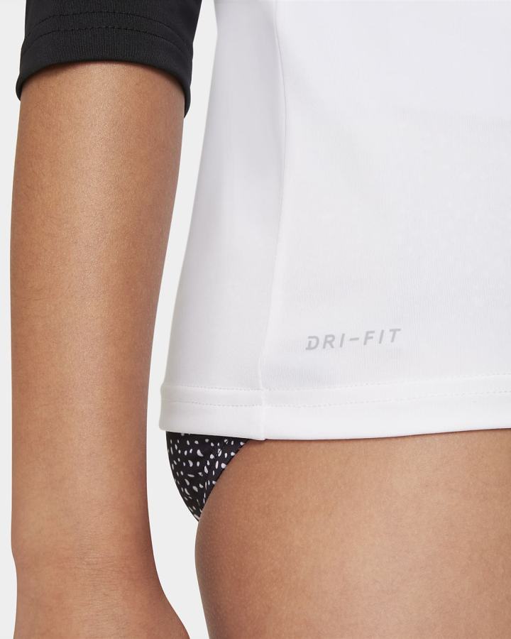 Camiseta Nike Script Logo Kids Short-Sleeve Hydroguard Niña Blancas | UHWNE-1382