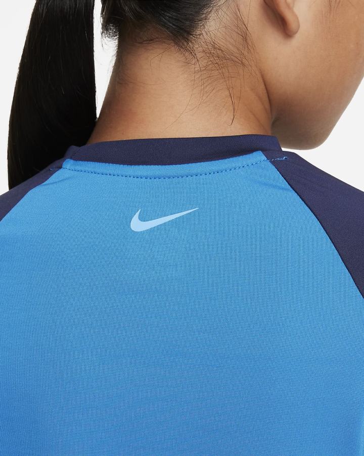 Camiseta Nike Script Logo Kids Short-Sleeve Hydroguard Niña Azules | YMJAS-5209