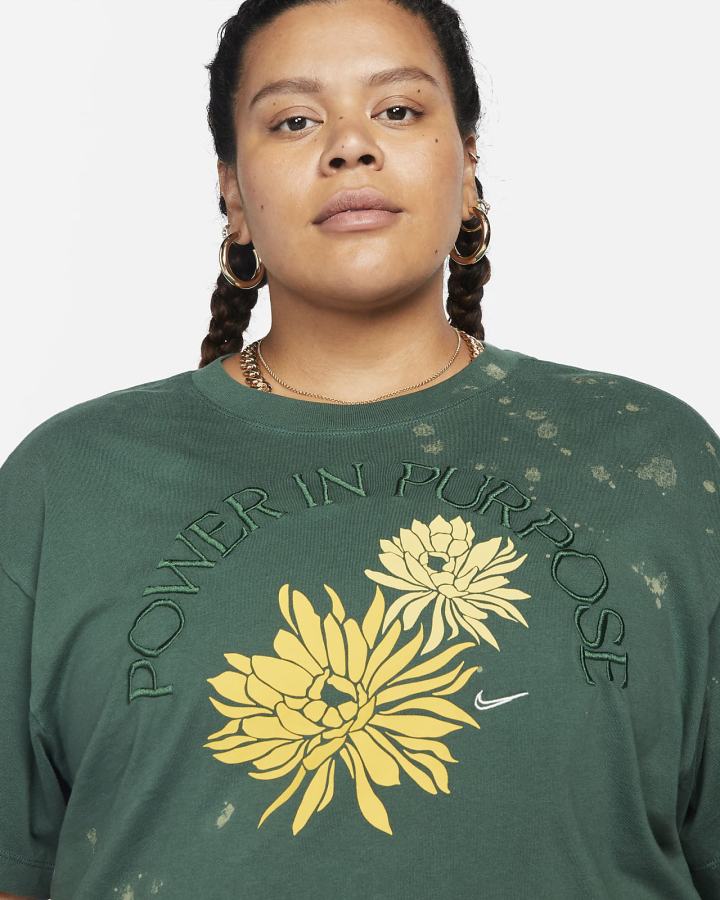Camiseta Nike Sportswear Boxy (Plus Size) Mujer Verde | KZOWH-0216