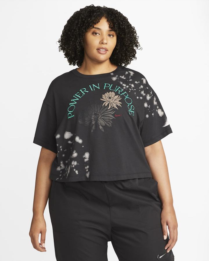 Camiseta Nike Sportswear Boxy (Plus Size) Mujer Negras | NKBWI-7480