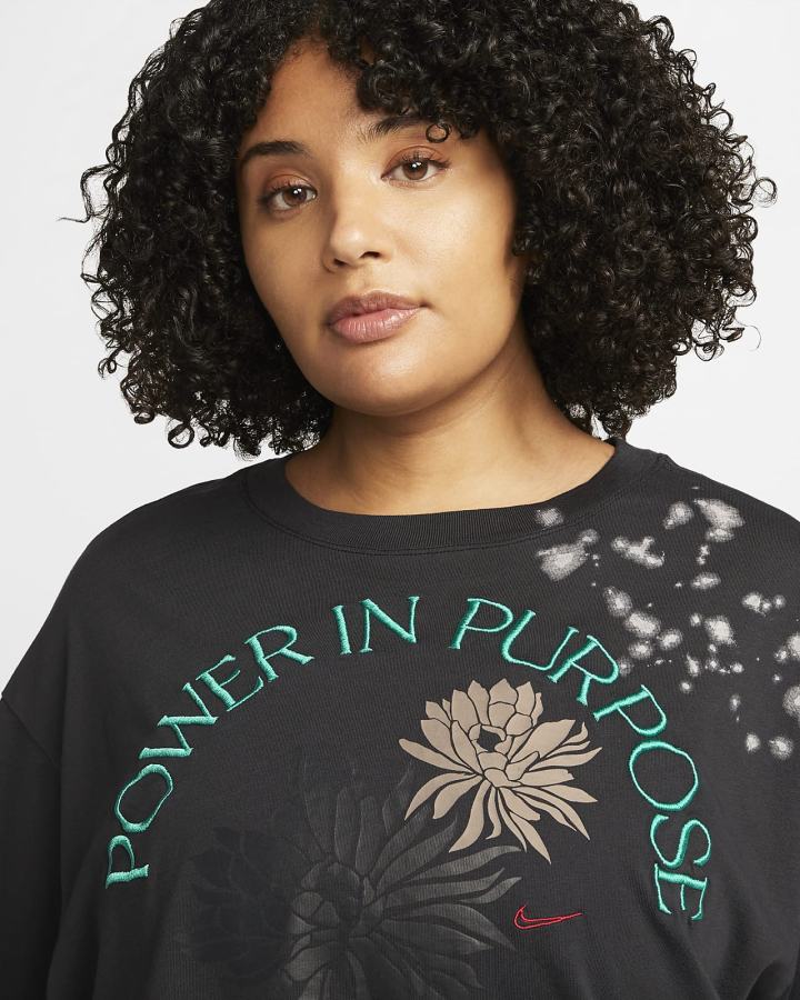 Camiseta Nike Sportswear Boxy (Plus Size) Mujer Negras | YPBOQ-7218