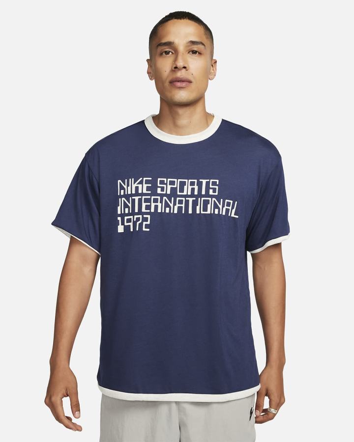 Camiseta Nike Sportswear Circa Short-Sleeve Top Hombre Beige Azul Marino | OESFD-6705