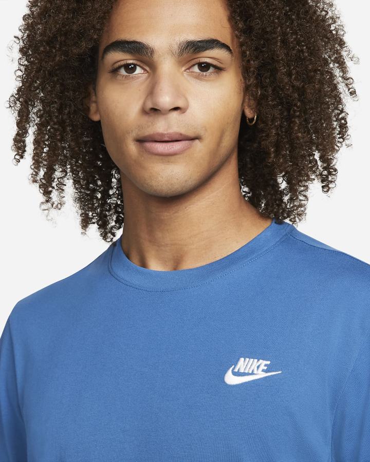 Camiseta Nike Sportswear Club Hombre Azules Oscuro Blancas | CNVDJ-8674