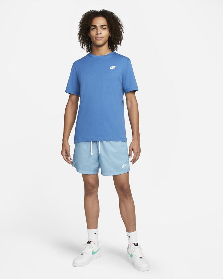 Camiseta Nike Sportswear Club Hombre Azules Oscuro Blancas | CNVDJ-8674