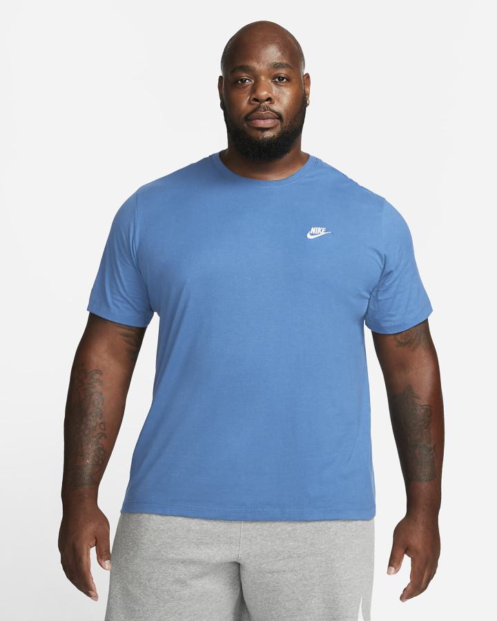 Camiseta Nike Sportswear Club Hombre Azules Oscuro Blancas | CNVDJ-8674