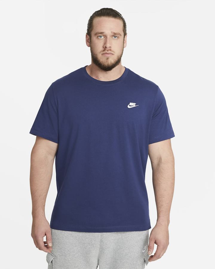 Camiseta Nike Sportswear Club Hombre Azul Marino Blancas | IOAUG-9823