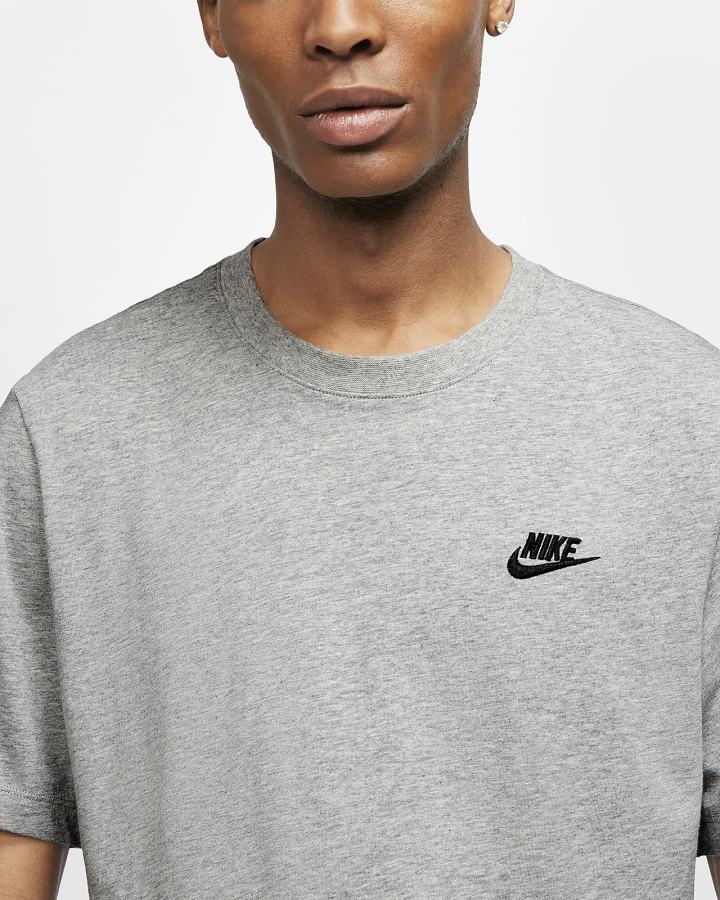 Camiseta Nike Sportswear Club Hombre Gris Oscuro Negras | WYJDH-1279