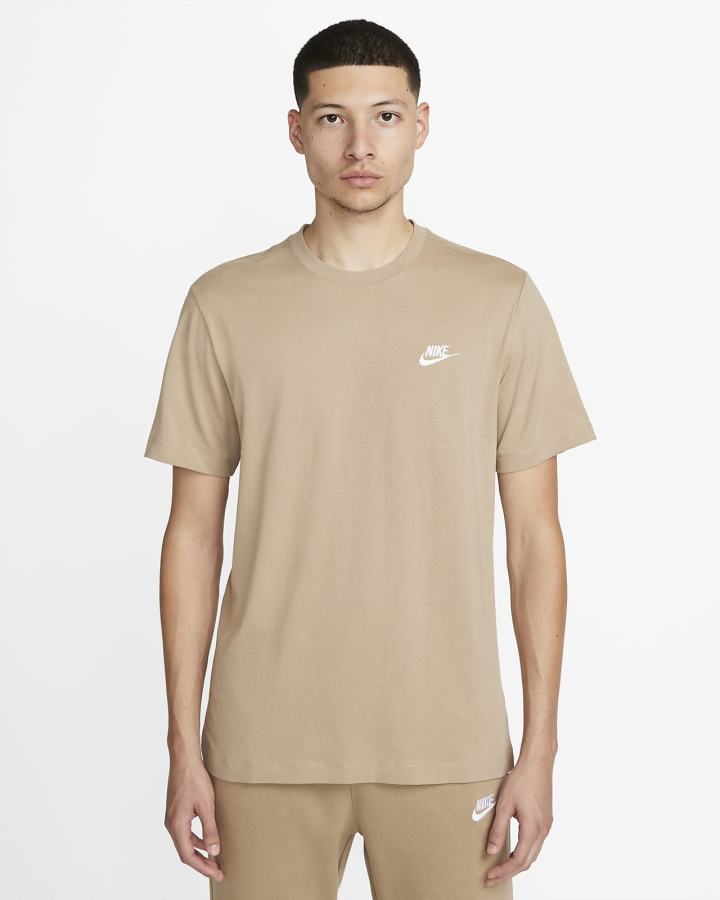 Camiseta Nike Sportswear Club Hombre Kaki Blancas | QCADR-0295