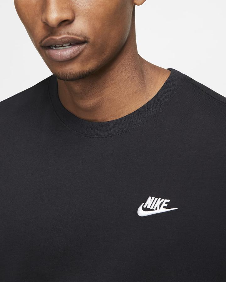 Camiseta Nike Sportswear Club Hombre Negras Blancas | AVLWF-8536