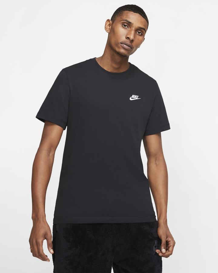 Camiseta Nike Sportswear Club Hombre Negras Blancas | AVLWF-8536