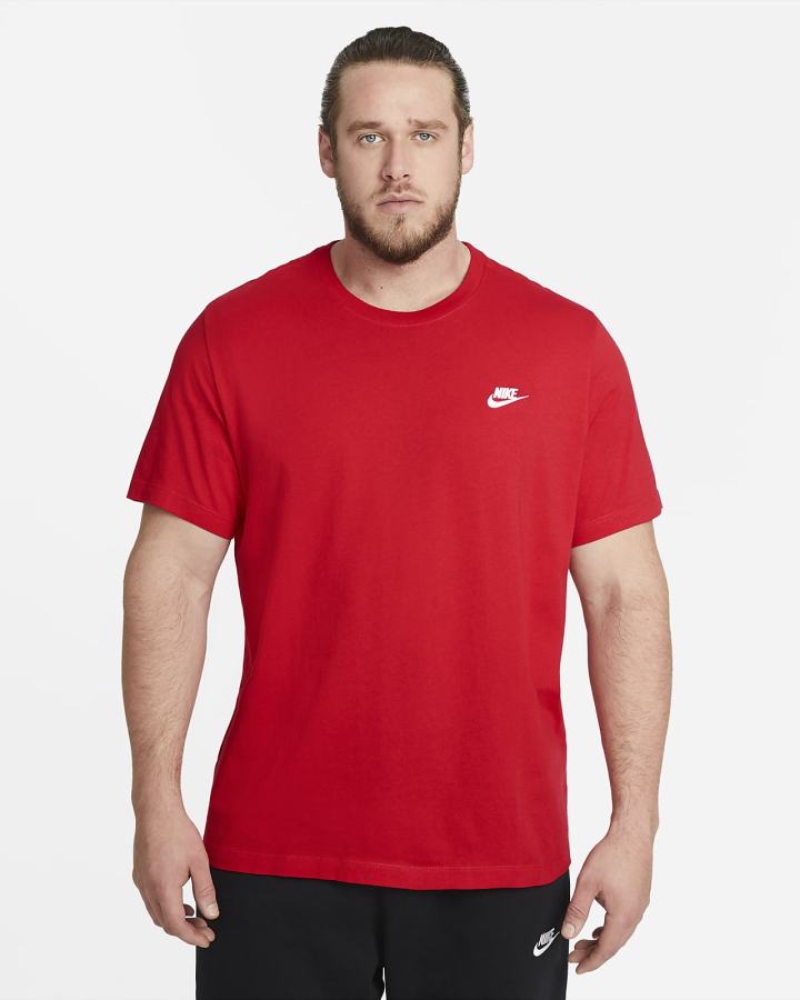Camiseta Nike Sportswear Club Hombre Rojas Blancas | YPSON-9516