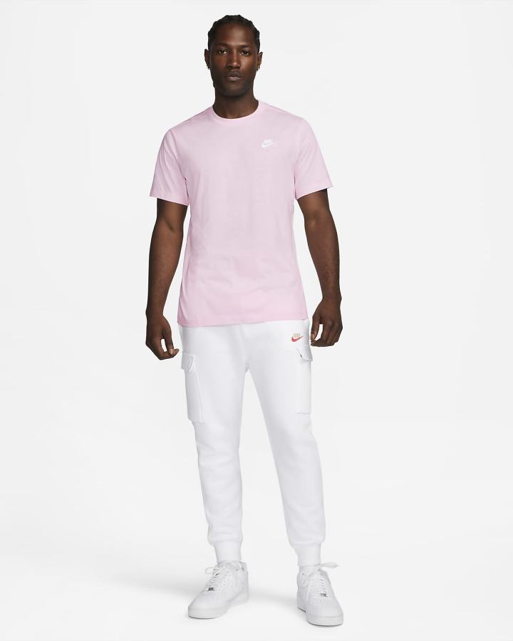 Camiseta Nike Sportswear Club Hombre Rosas Blancas | NWSIM-1937