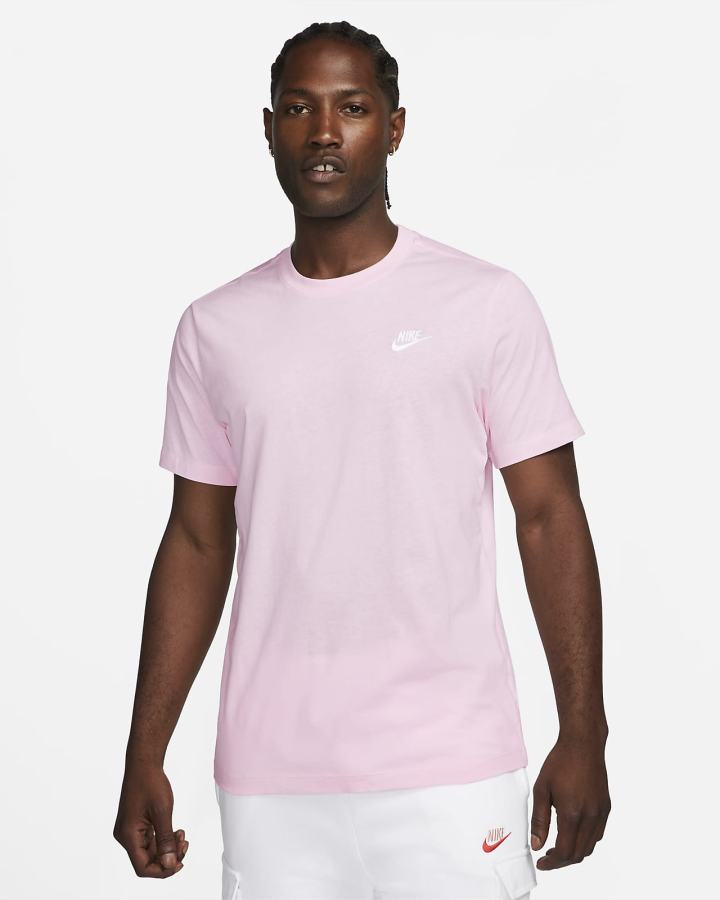 Camiseta Nike Sportswear Club Hombre Rosas Blancas | NWSIM-1937