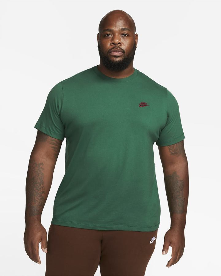 Camiseta Nike Sportswear Club Hombre Verde | WXHVL-9873