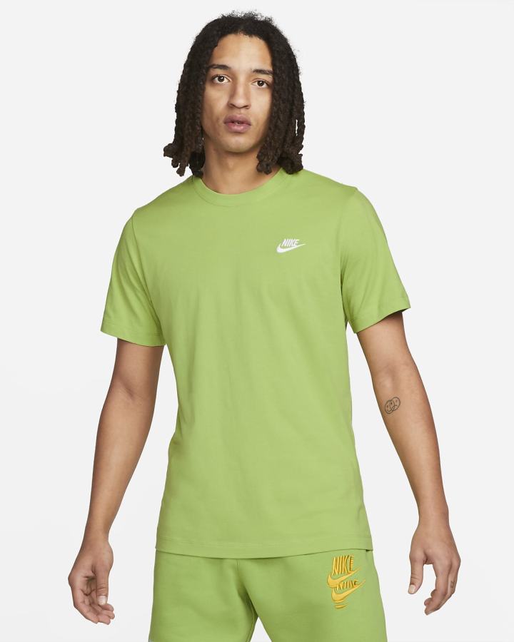 Camiseta Nike Sportswear Club Hombre Verde Blancas | ZLWKH-4397