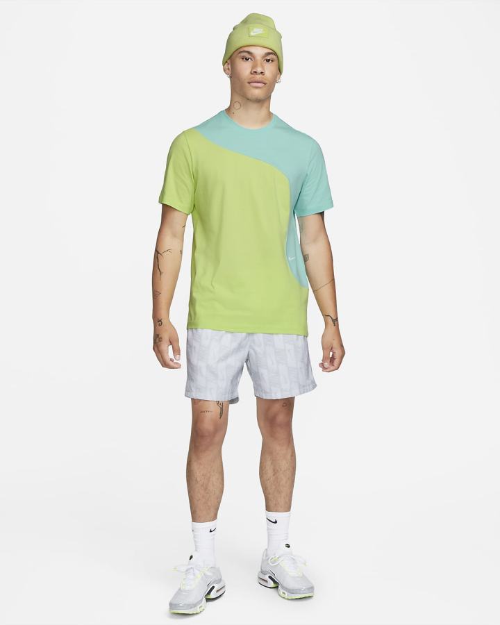 Camiseta Nike Sportswear Color Clash Hombre Limón Claro | AIYMO-5089