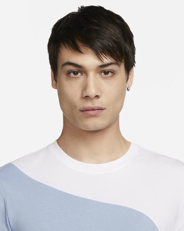 Camiseta Nike Sportswear Color Clash Hombre Azules Blancas | HXRTE-0129