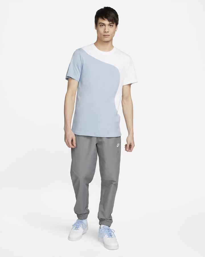 Camiseta Nike Sportswear Color Clash Hombre Azules Blancas | HXRTE-0129