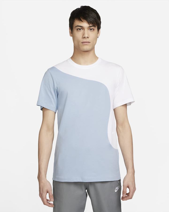 Camiseta Nike Sportswear Color Clash Hombre Azules Blancas | HXRTE-0129