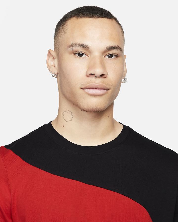 Camiseta Nike Sportswear Color Clash Hombre Rojas Negras | WRVDL-8192