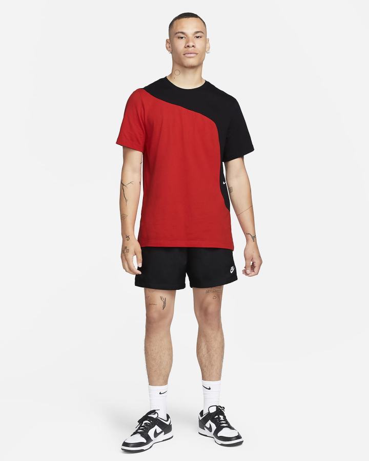 Camiseta Nike Sportswear Color Clash Hombre Rojas Negras | WRVDL-8192