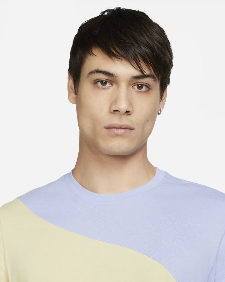 Camiseta Nike Sportswear Color Clash Hombre Limón Azules Claro | ZMOIV-3580