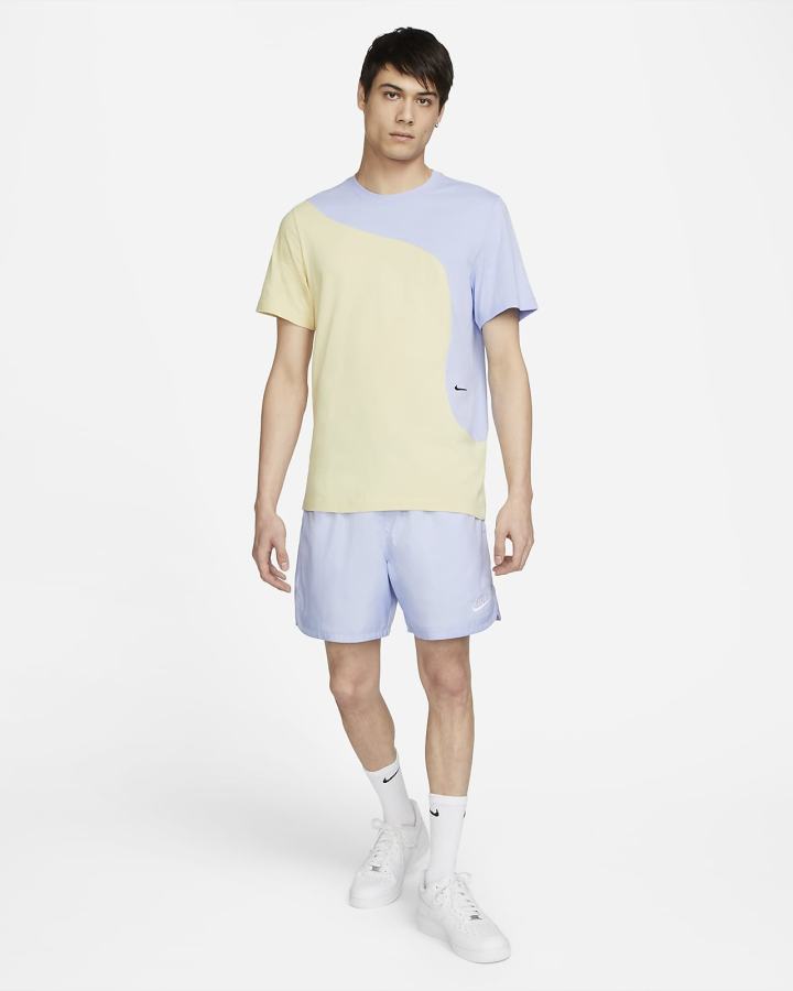 Camiseta Nike Sportswear Color Clash Hombre Limón Azules Claro | ZMOIV-3580
