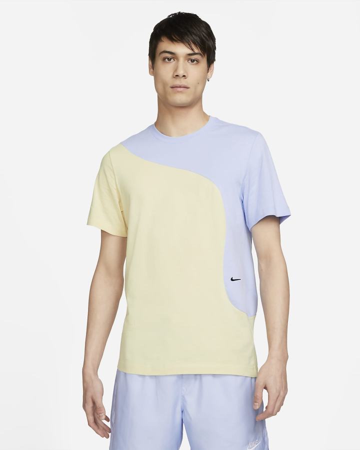 Camiseta Nike Sportswear Color Clash Hombre Limón Azules Claro | ZMOIV-3580