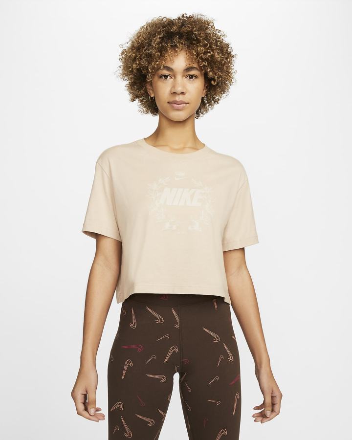 Camiseta Nike Sportswear Cropped Printed Mujer Azules | ANTPG-2186