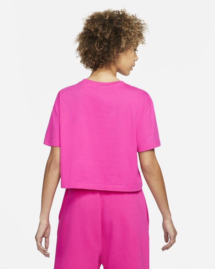 Camiseta Nike Sportswear Cropped Printed Mujer Rosas | PINYG-4198