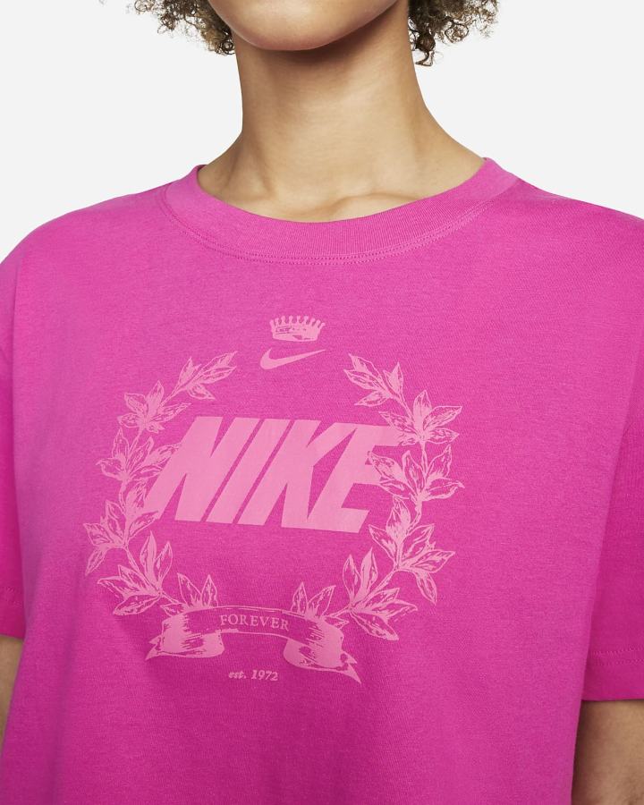 Camiseta Nike Sportswear Cropped Printed Mujer Rosas | PINYG-4198