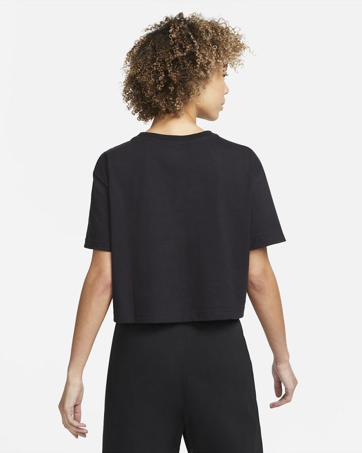 Camiseta Nike Sportswear Cropped Printed Mujer Negras | QARWU-7156