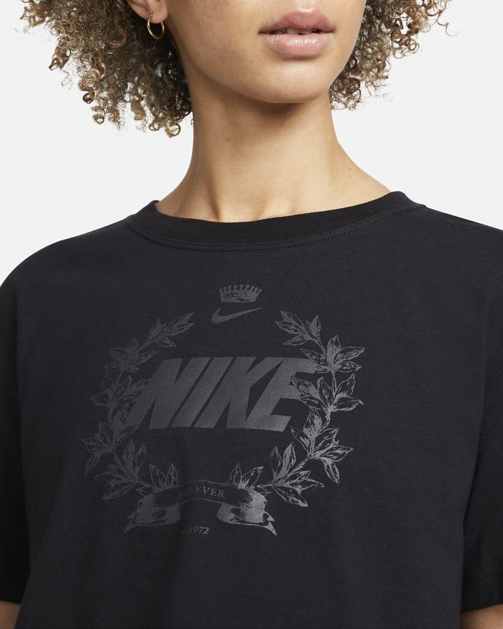 Camiseta Nike Sportswear Cropped Printed Mujer Negras | QARWU-7156