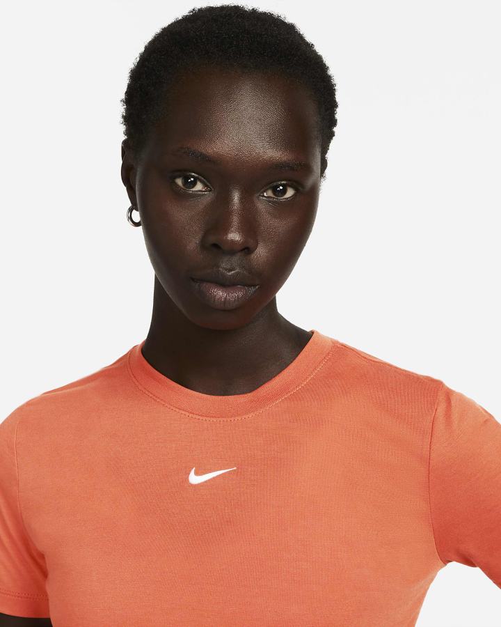 Camiseta Nike Sportswear Essential Crop Top Mujer Naranjas | HYFST-4827